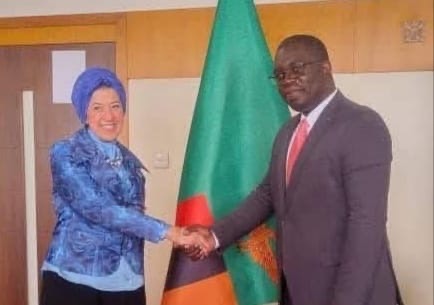 سفيرة مصر فى لوساكا تلتقى وزير التجارة والصناعة الزامبي