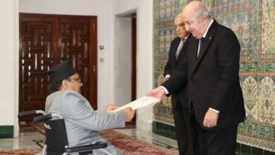 السفير سوشيل ك. لامسال يقدم أوراق اعتماده سفيرًا فوق العادة لرئيس الجزائر