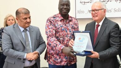 منظمة تضامن الشعوب الأفريقية الآسيوية تحتفي بعيد الإعلاميين وتكرّم 76 إعلامياً من 20 دولة بحضور دبلوماسي وثقافي واعلامي واسع