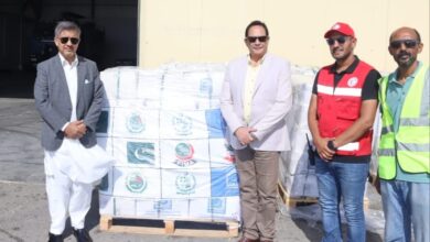 استمرار تدفق المساعدات الإنسانية الباكستانية لغزة إلى مطار العريش الدولي