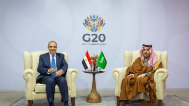 لقاء وزير الخارجية مع وزير الخارجية السعودي على هامش أعمال قمة مجموعة العشرين بجوهانسبرج