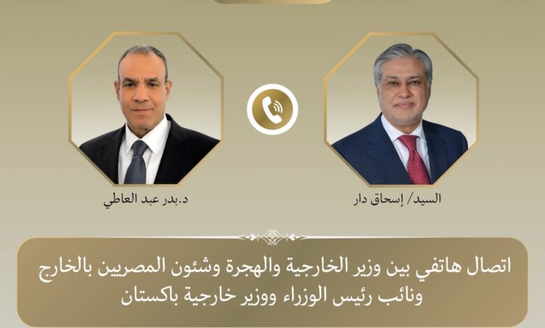 اتصال هاتفي بين وزير خارجية مصر ونظيره الباكستاني