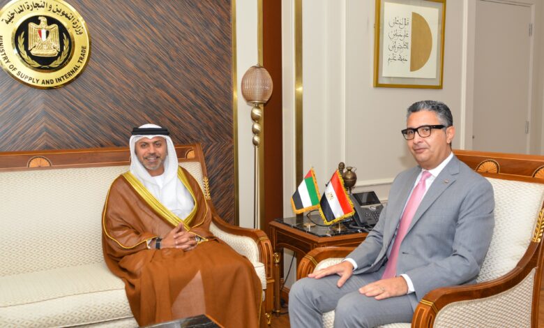 سفير الإمارات الجديد في زيارة لوزير التموين والتجارة الداخلية لبحث سبل تعزيز التعاون بين البلدين الشقيقين