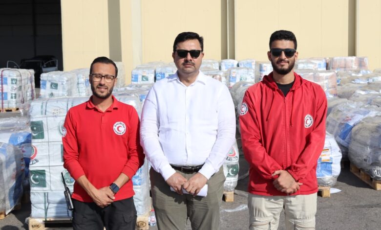وصلت إلى مطار العريش الدولي الشحنة السادسة من المساعدات الإنسانية الباكستانية لغزة ضمن الدفعة الحالية