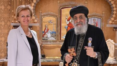 سفيرة الاتحاد الأوروبي في زيارة البابا تواضروس الثاني تؤكد على أهمية الحوار بين الثقافات والتضامن والتمسك بالقيم المشتركة