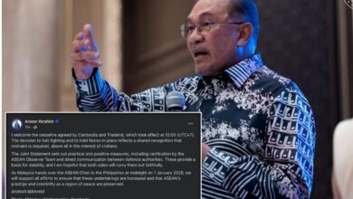 ماليزيا ترحب بوقف إطلاق النار بين كمبوديا وتايلاند، وتحث على التنفيذ المخلص لحماية المدنيين ماليزيا ترحب بوقف إطلاق النار بين كمبوديا وتايلاند، وتحث على التنفيذ المخلص لحماية المدنيين