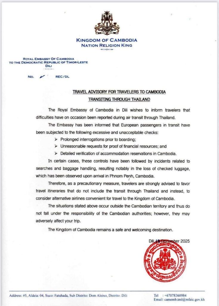 علي هامش تصاعد القتال كمبوديا تحزر المسافرين عبر تايلاند هناك خطورة كبيرة