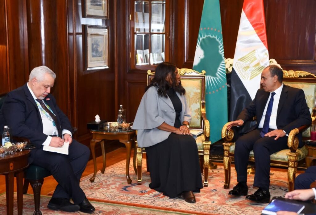 وزير الخارجية يلتقي مفوضة الاتحاد الأفريقي للتنمية الاقتصادية والتجارة والسياحة والصناعة والمعادن