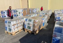 وصول الشحنة السابعة من المساعدات الإنسانية الباكستانية لغزة إلى مطار العريش الدولي
