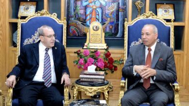 السفير الأمين العام المساعد لجامعة الدول العربية مدير عام الصندوق العربي للمعونة الفنية للدول الإفريقية يلتقي برئيس جامعة المنصورة