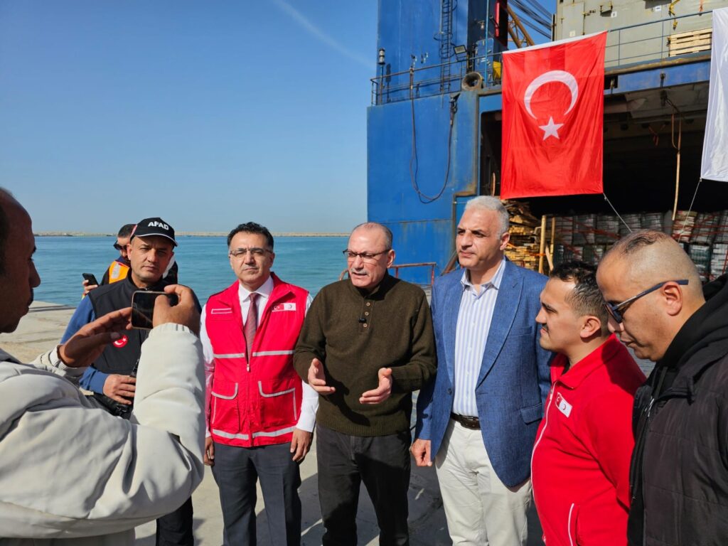 سفينة الخير العشرون التركية الى غزة وصلت إلى ميناء العريش.