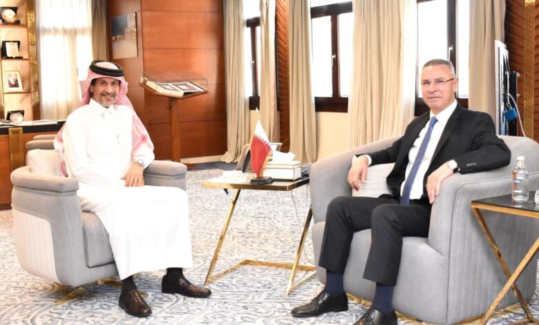 سفير قطر يلتقي الامين العام المساعد لجامعة الدول رئيس قطاع فلسطين