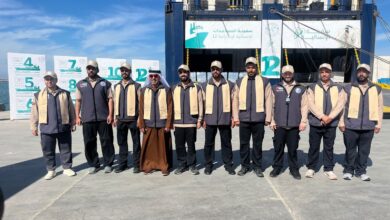 صقر الإنسانية سفينة المعونات الاماراتية في الطريق إلي أهل فلسطين