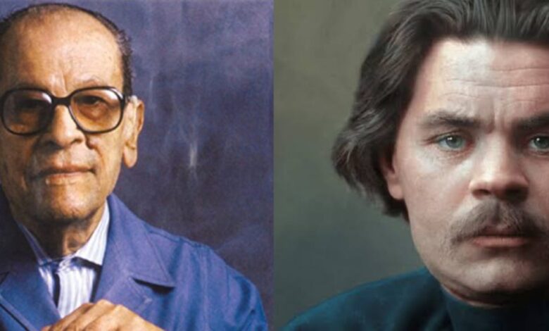 مكسيم جوركي ونجيب محفوظ في ندوة بمعرض الكتاب