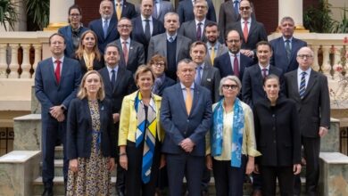 مؤتمرصحفي مشترك من قبل الاتحاد الأوروبي لجمهورية مصر العربية وسفارة أوكرانيا ودلالة أربع سنوات على الحرب الكاملة لروسيا ضد أوكرانيا