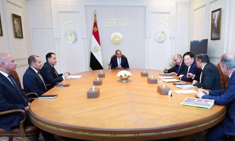 السيسي يلتقي رئيس شركة GCL الصينية لبحث توطين صناعة الطاقة المتجددة في مصر