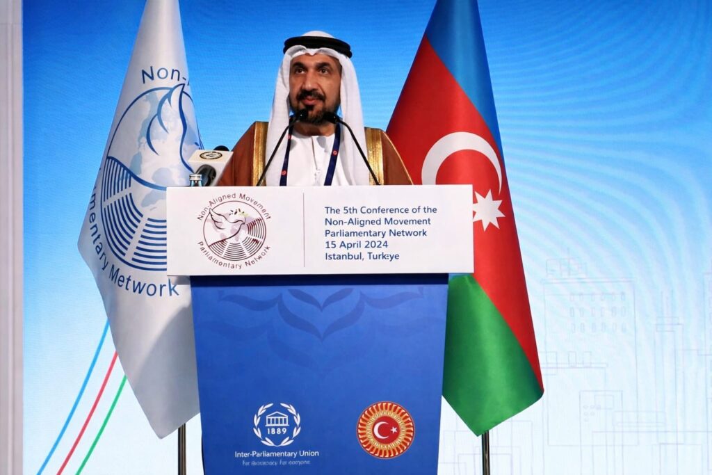 رئيس البرلمان العربي يطالب الشبكة البرلمانية لحركة عدم الانحياز بموقف حازم تجاه قانون إعدام الأسري، وإصدار قرار برفض وإدانة القانون ضمن وثائق المؤتمر