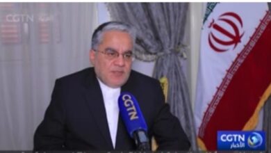 دبلوماسي إيراني في تصريح للقناة العربية بتليفزيون الصين: لن نقبل إلا بحل دبلوماسي عادل ومتوازن
